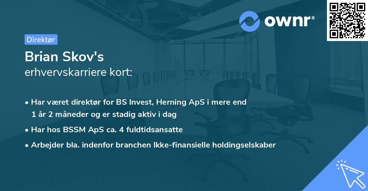 Brian Skov's erhvervskarriere kort