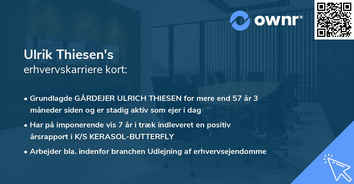 Ulrik Thiesen's erhvervskarriere kort