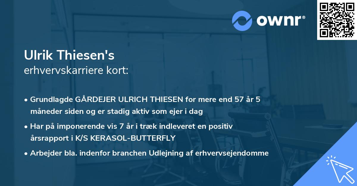 Ulrik Thiesen's erhvervskarriere kort