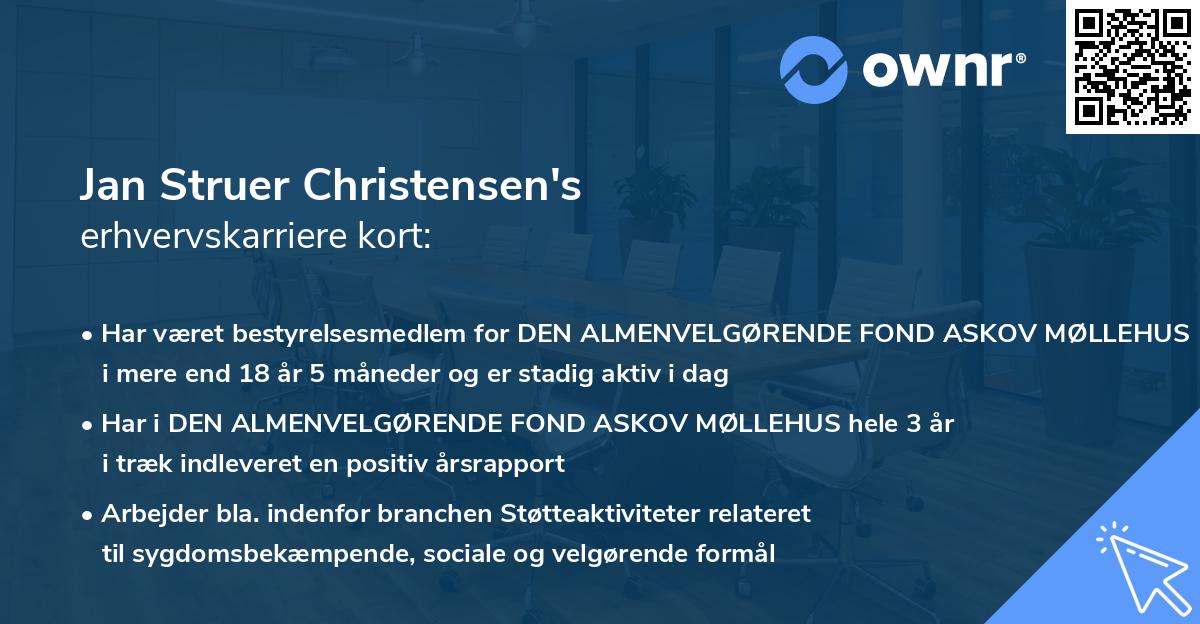 Jan Struer Christensen's erhvervskarriere kort