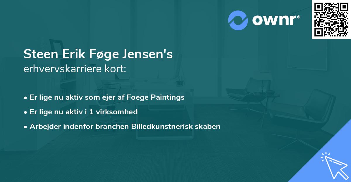 Steen Erik Føge Jensen's erhvervskarriere kort