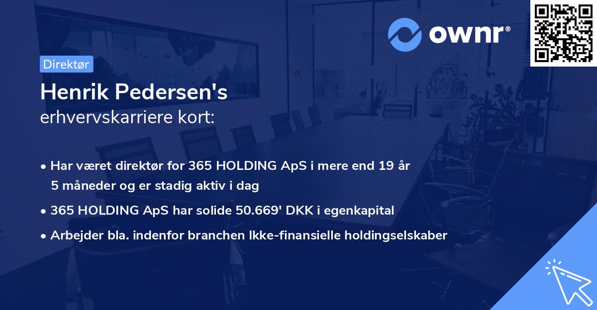 Henrik Pedersen's erhvervskarriere kort