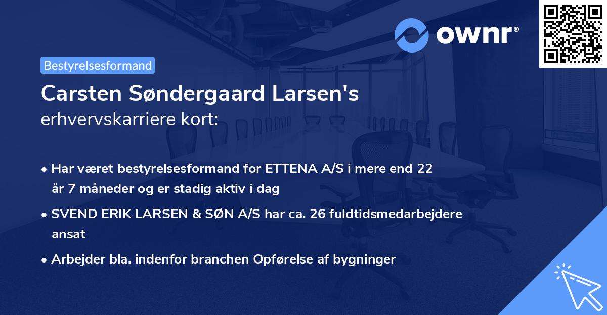 Carsten Søndergaard Larsen's erhvervskarriere kort