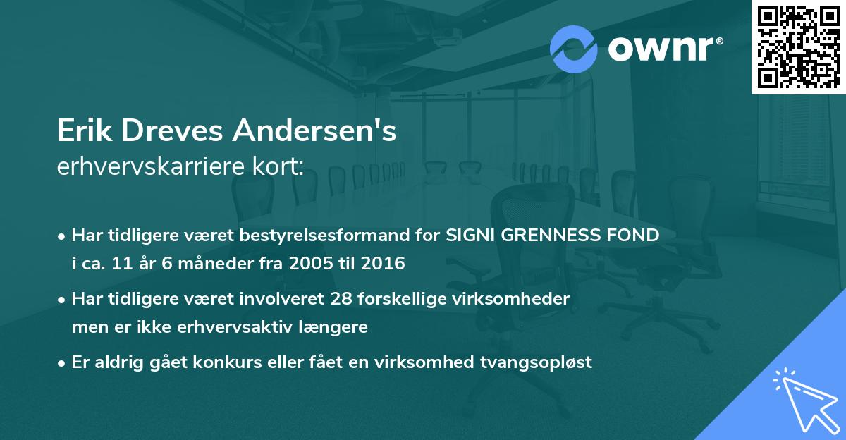 Erik Dreves Andersen's erhvervskarriere kort