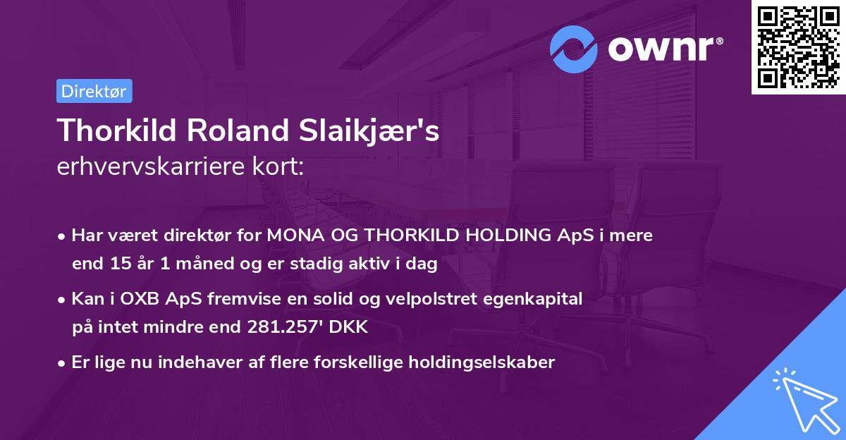 Thorkild Roland Slaikjær's erhvervskarriere kort