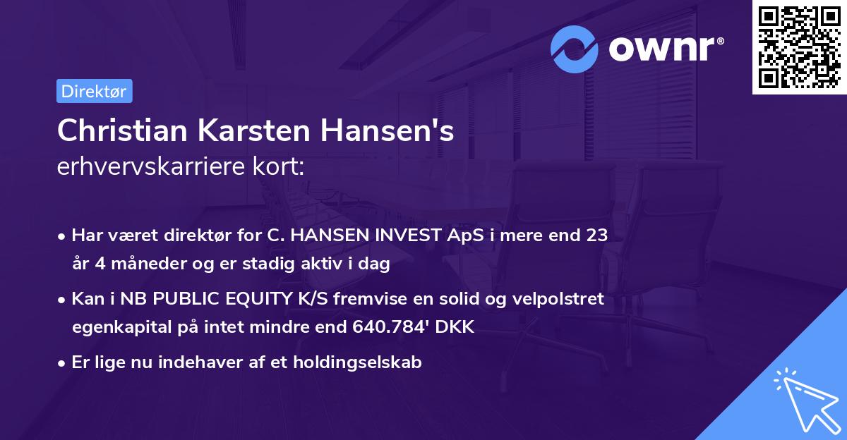 Christian Karsten Hansen's erhvervskarriere kort