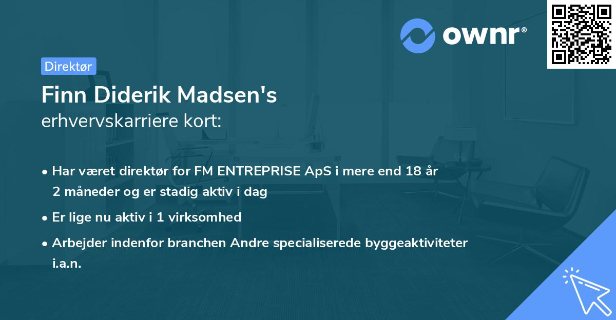 Finn Diderik Madsen's erhvervskarriere kort