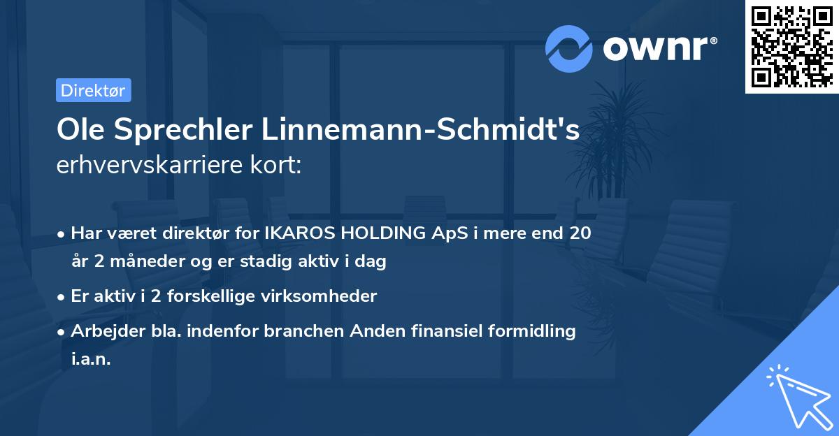 Ole Sprechler Linnemann-Schmidt's erhvervskarriere kort