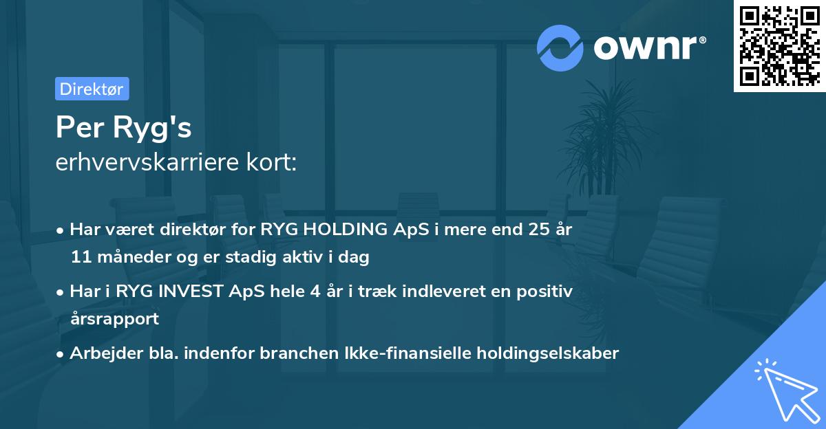 Per Ryg's erhvervskarriere kort