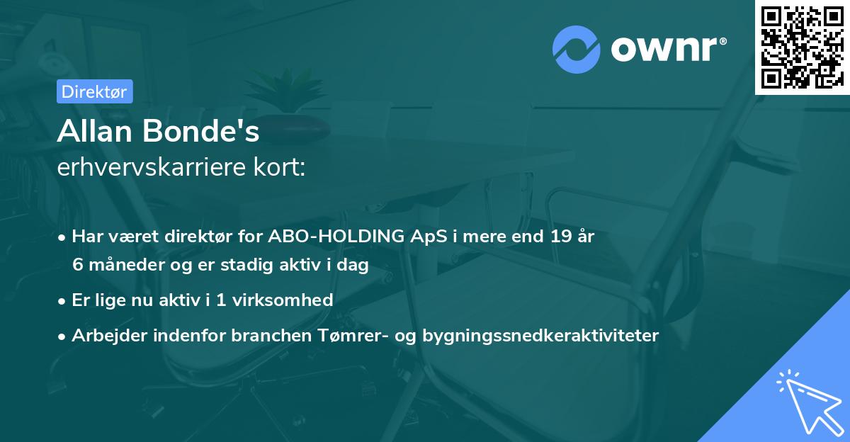 Allan Bonde's erhvervskarriere kort