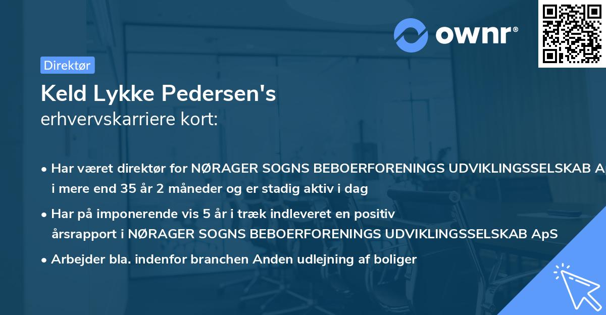 Keld Lykke Pedersen's erhvervskarriere kort