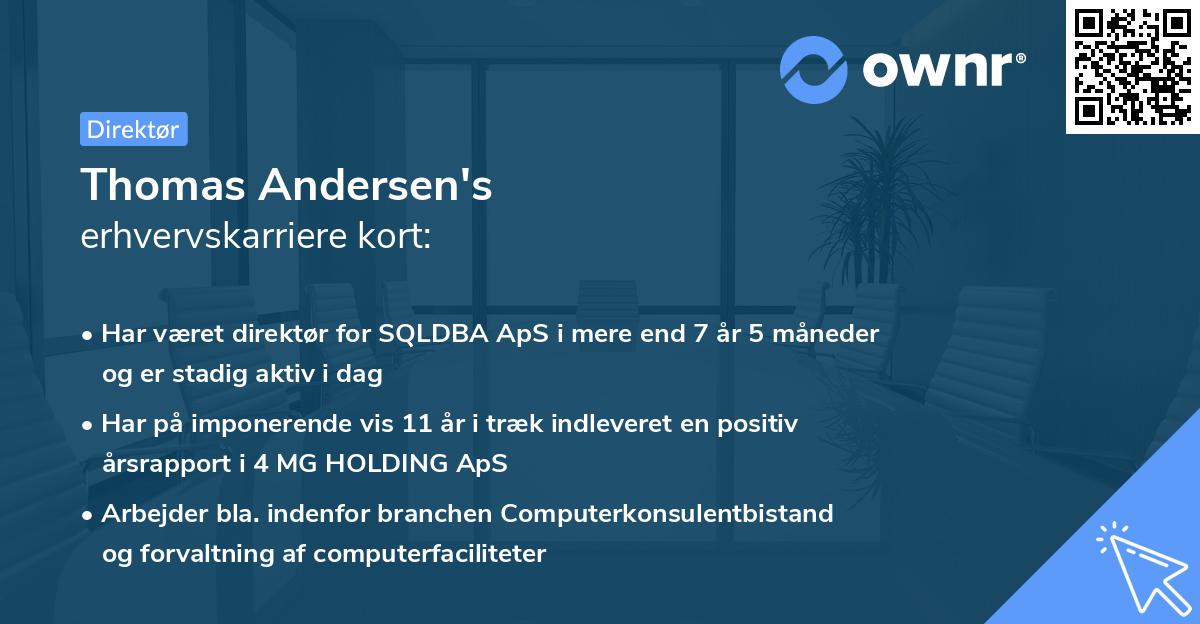 Thomas Andersen's erhvervskarriere kort