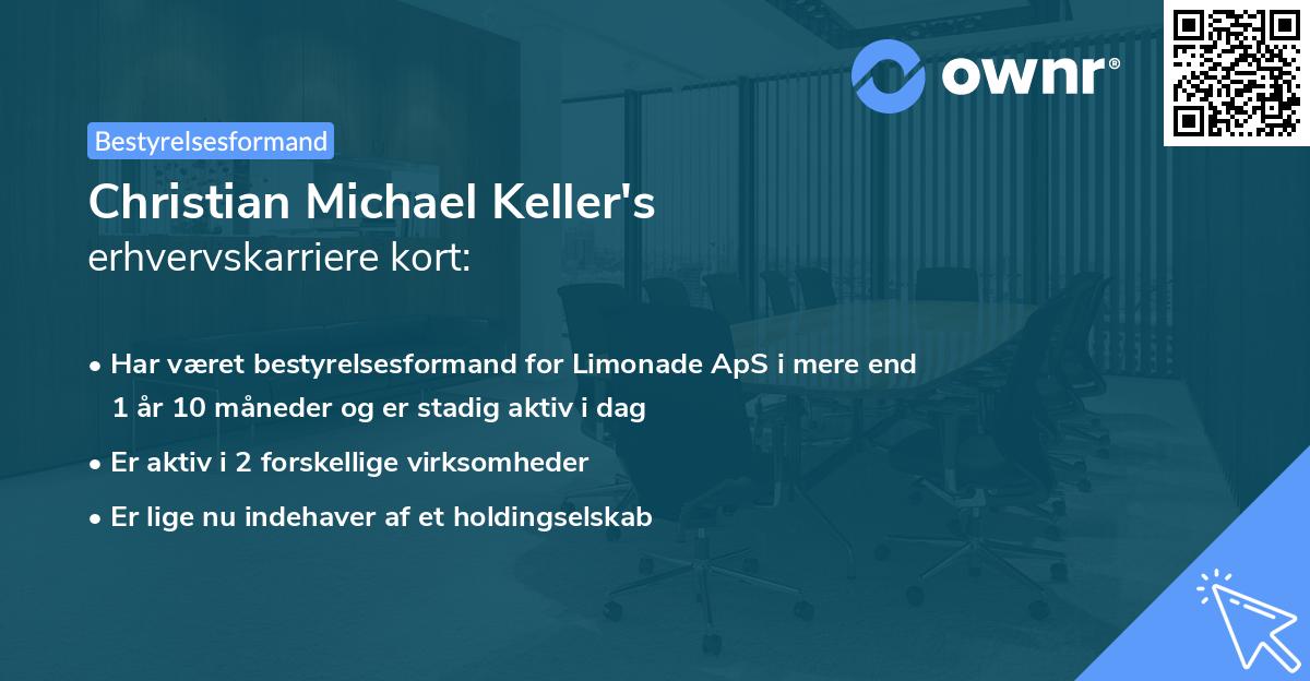 Christian Michael Keller's erhvervskarriere kort