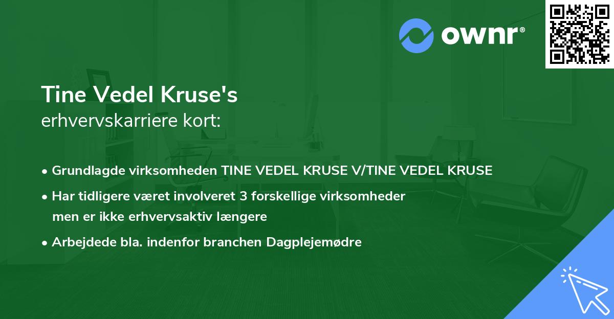 Tine Vedel Kruse's erhvervskarriere kort