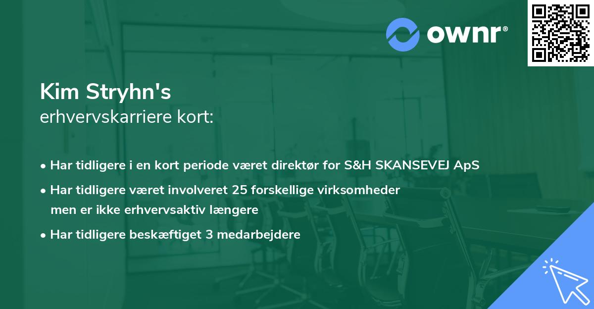 Kim Stryhn's erhvervskarriere kort