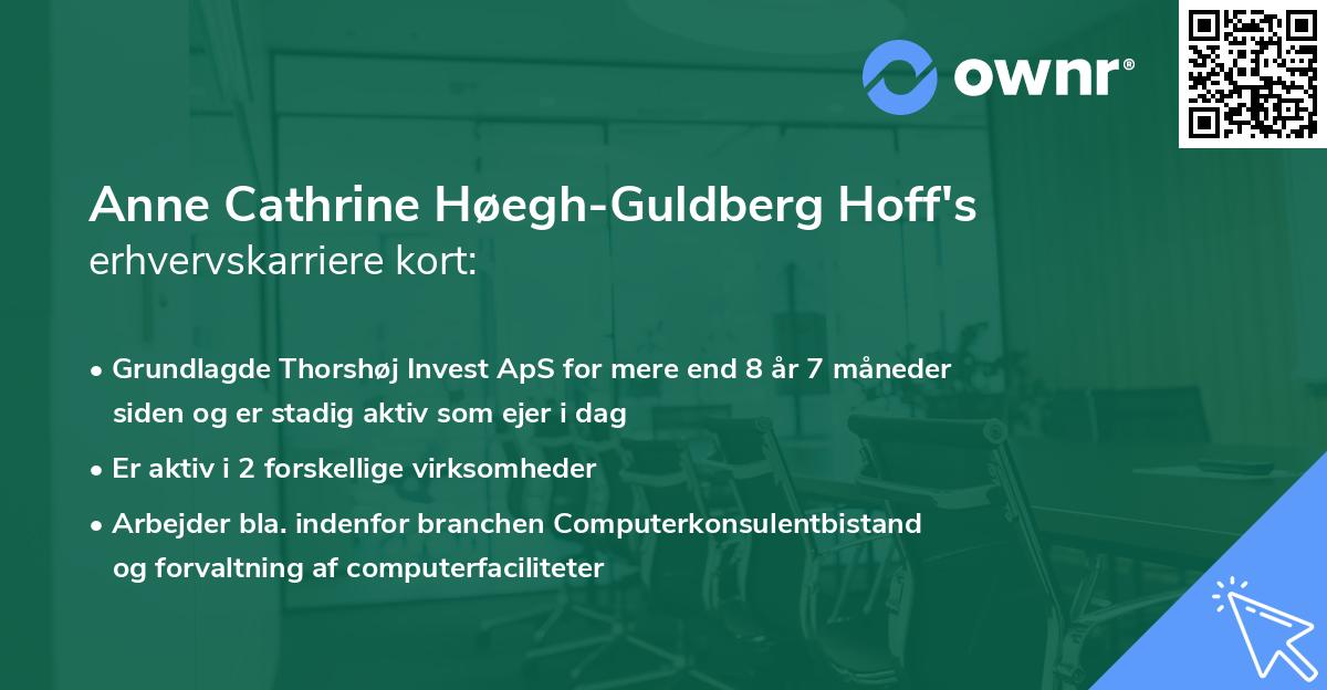 Anne Cathrine Høegh-Guldberg Hoff's erhvervskarriere kort