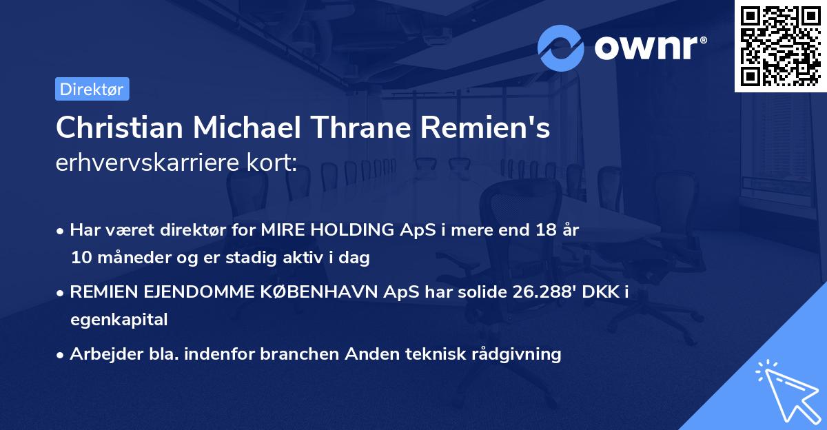 Christian Michael Thrane Remien's erhvervskarriere kort