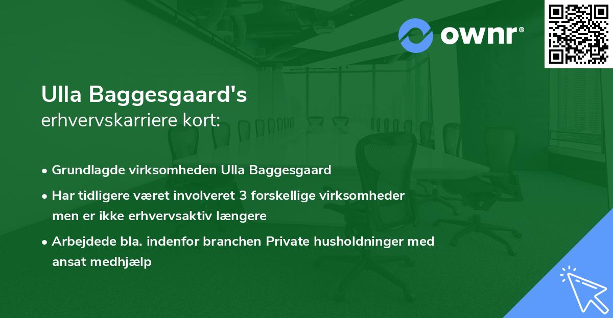 Ulla Baggesgaard's erhvervskarriere kort