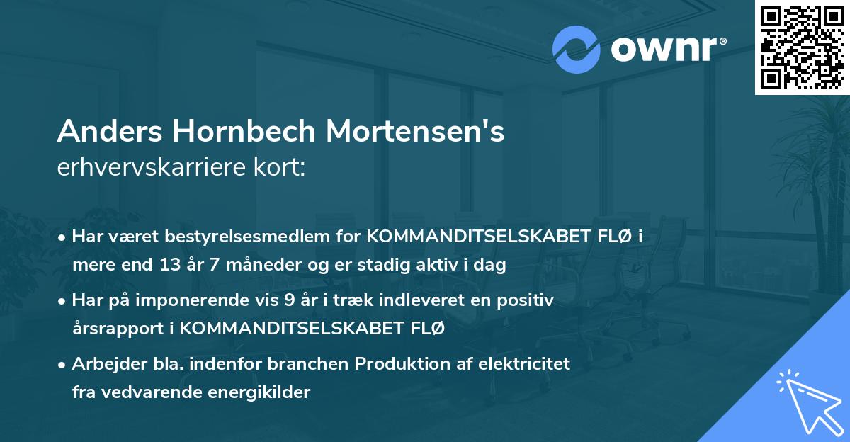 Anders Hornbech Mortensen's erhvervskarriere kort