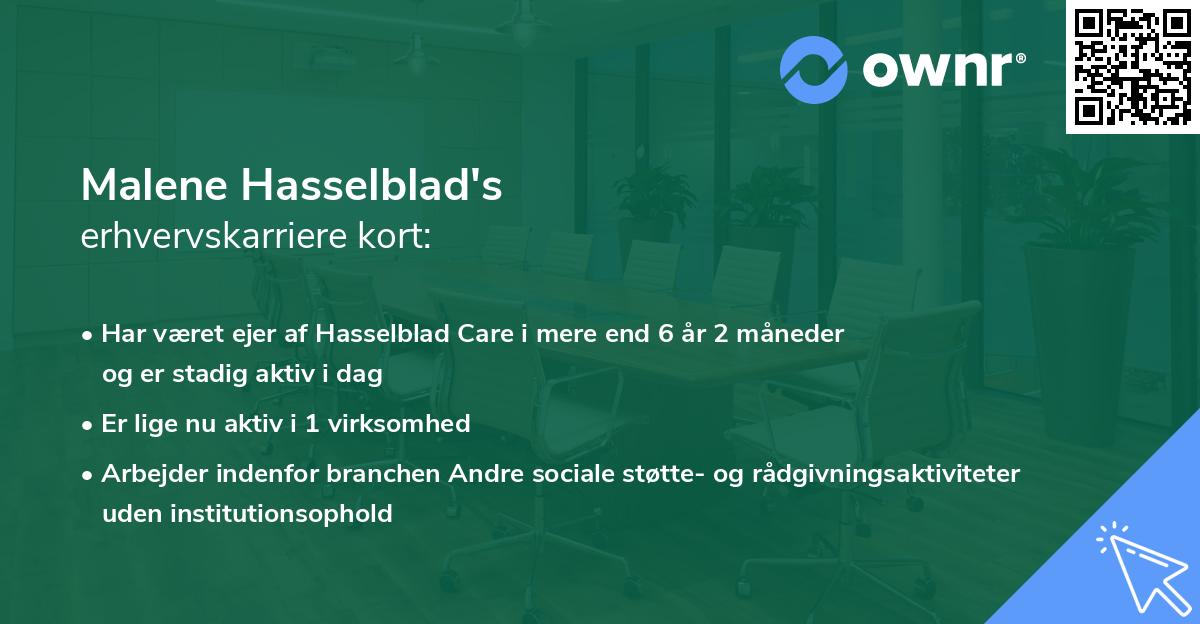 Malene Hasselblad's erhvervskarriere kort
