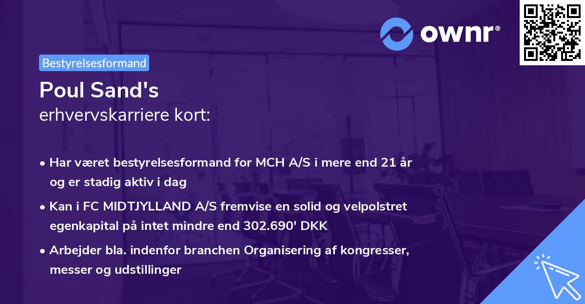 Poul Sand's erhvervskarriere kort