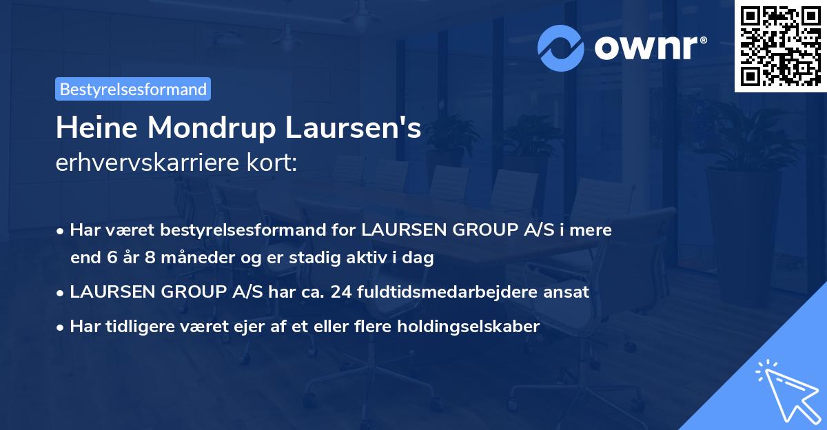 Heine Mondrup Laursen's erhvervskarriere kort