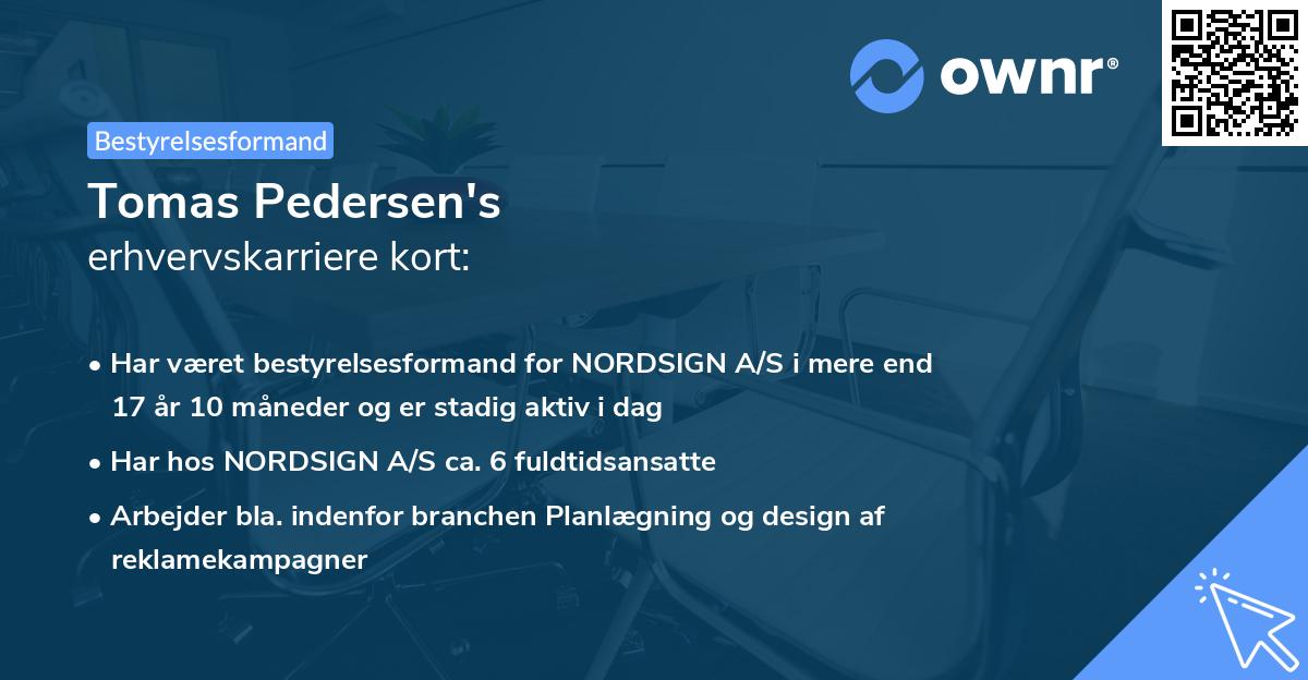 Tomas Pedersen's erhvervskarriere kort