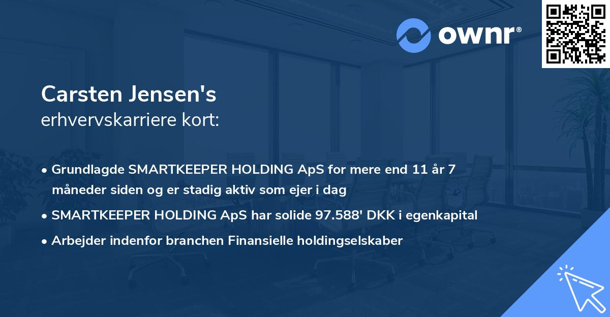 Carsten Jensen's erhvervskarriere kort