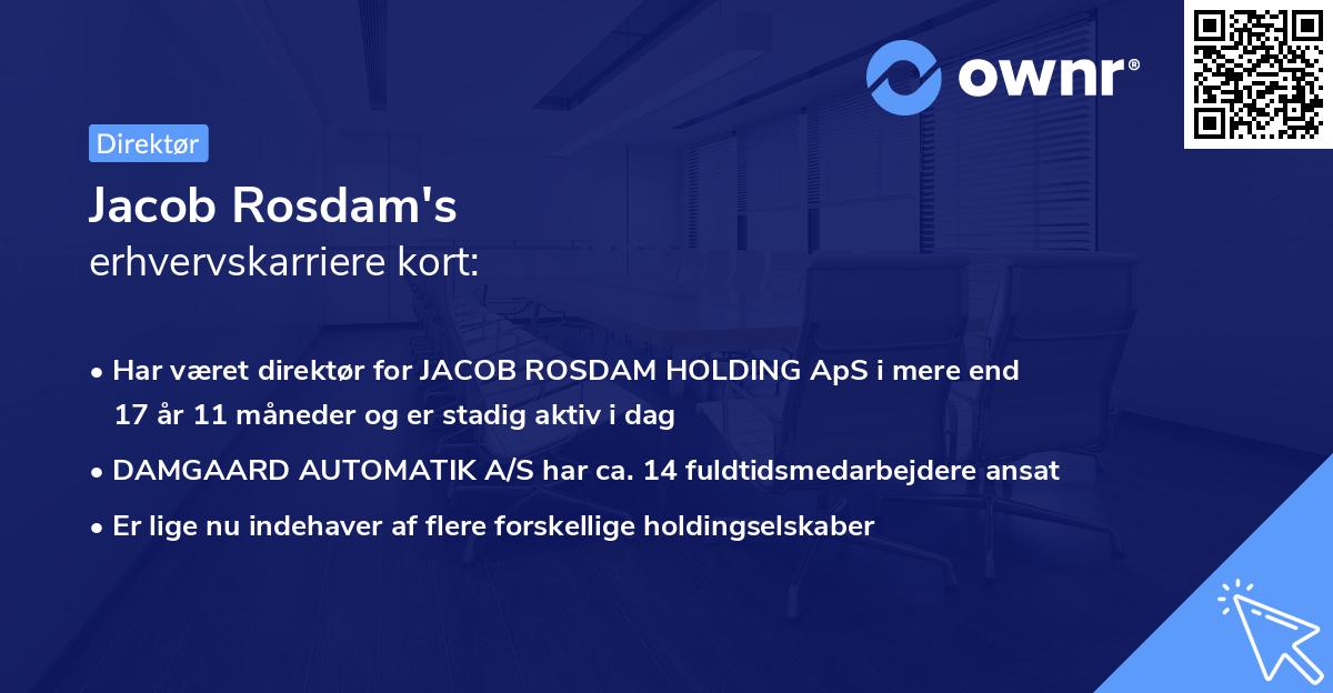 Jacob Rosdam's erhvervskarriere kort