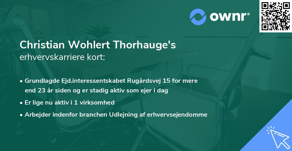 Christian Wohlert Thorhauge's erhvervskarriere kort