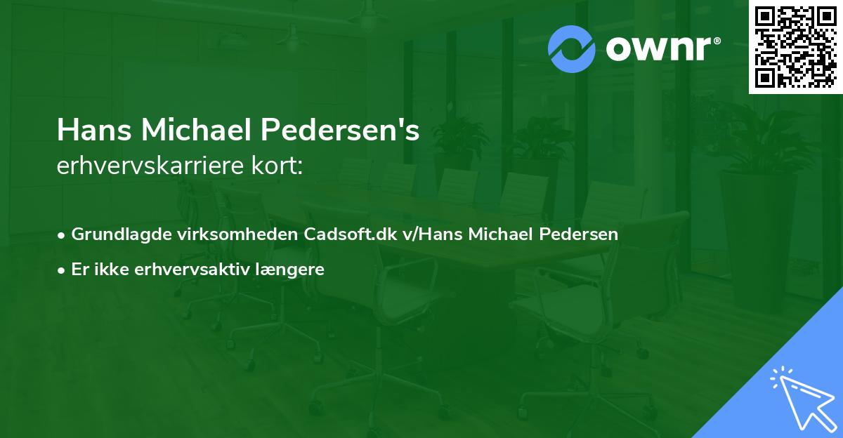 Hans Michael Pedersen's erhvervskarriere kort