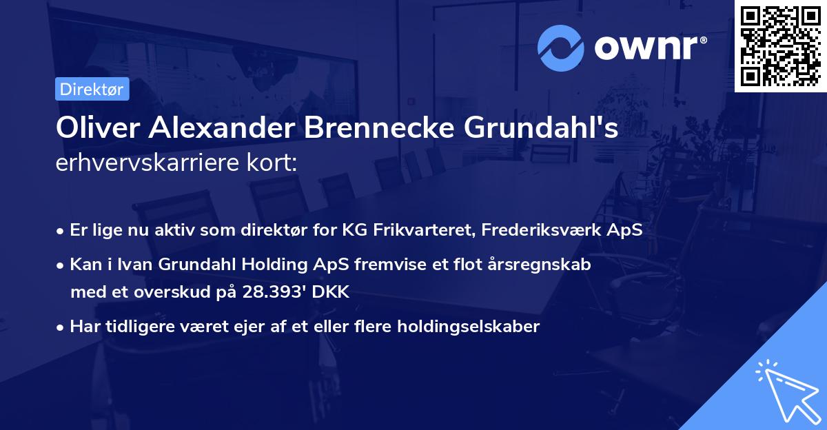 Oliver Alexander Brennecke Grundahl's erhvervskarriere kort