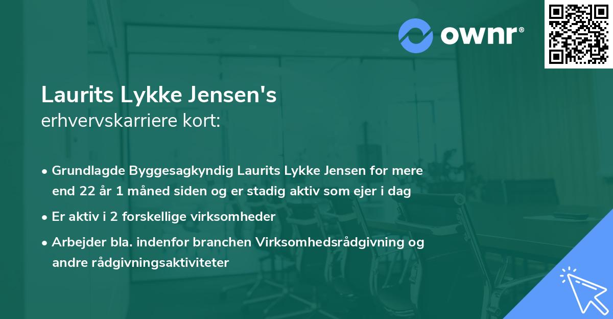 Laurits Lykke Jensen's erhvervskarriere kort