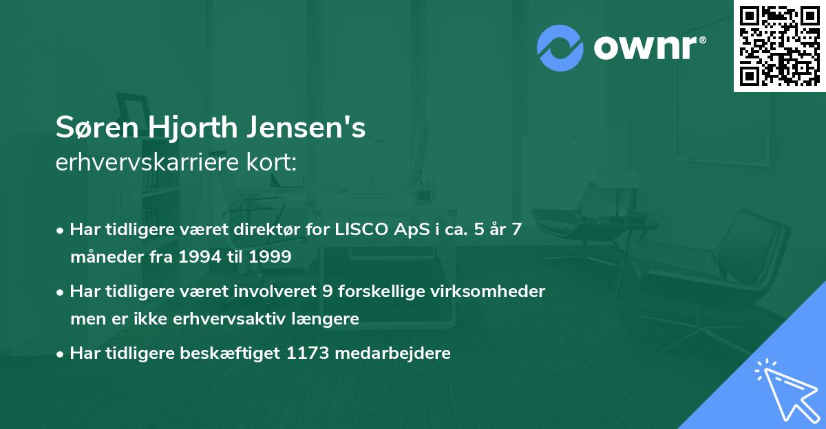Søren Hjorth Jensen's erhvervskarriere kort