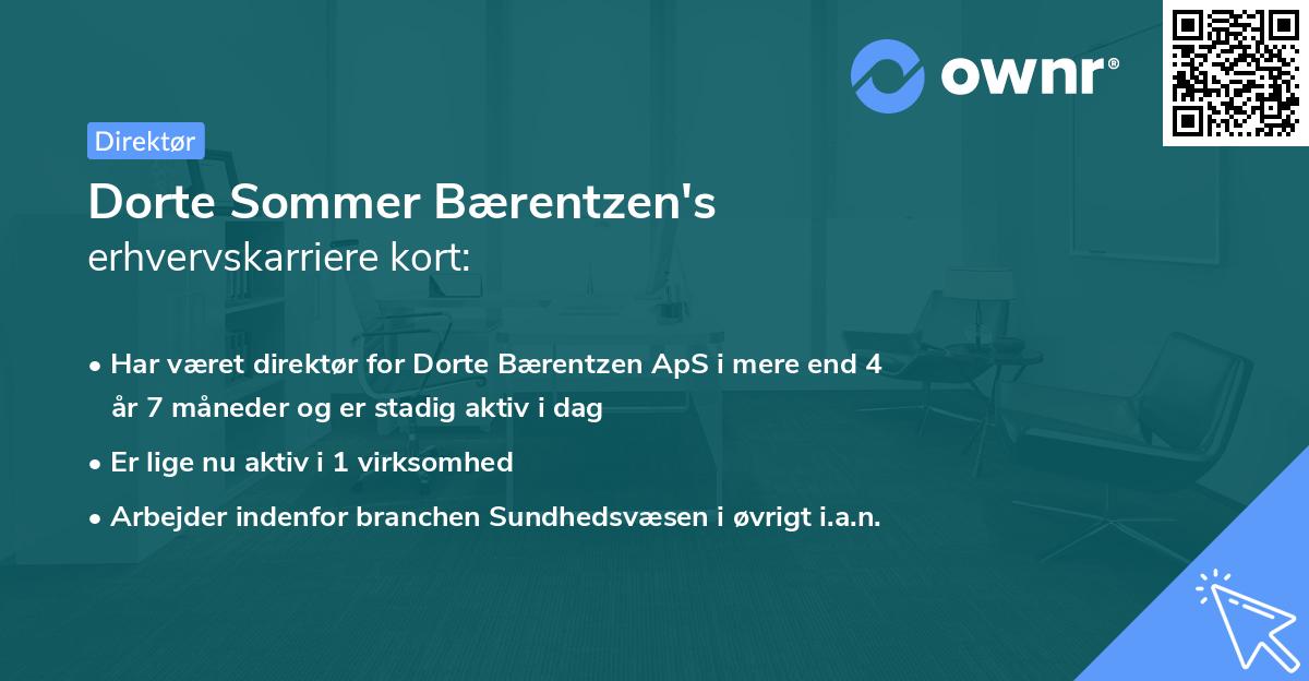 Dorte Sommer Bærentzen's erhvervskarriere kort