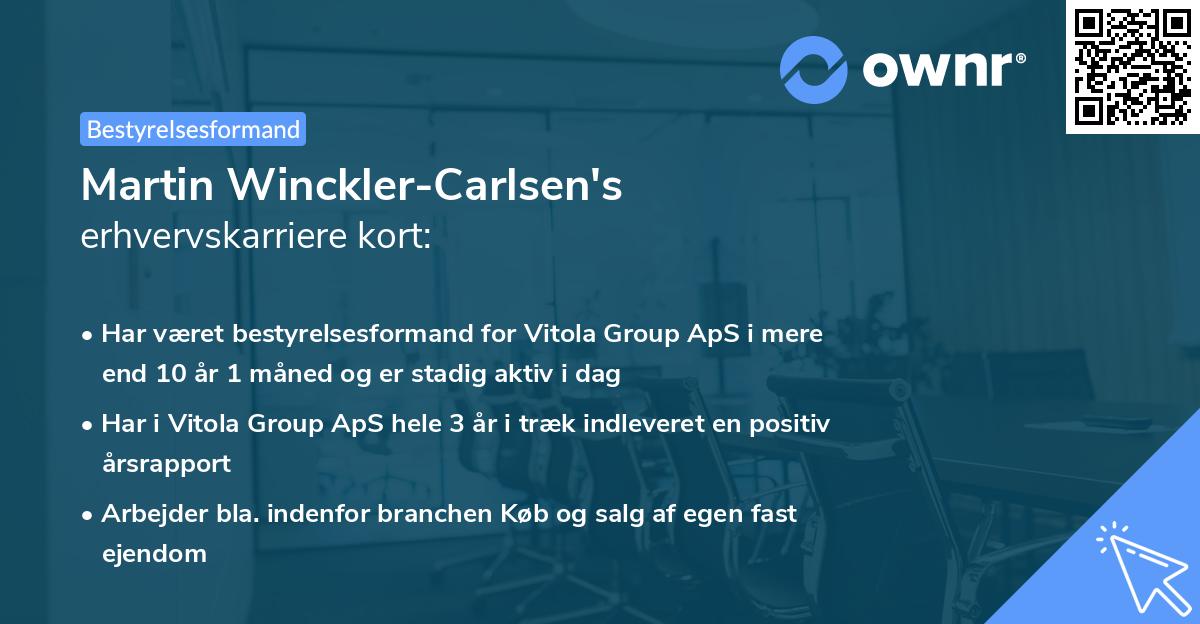 Martin Winckler-Carlsen's erhvervskarriere kort