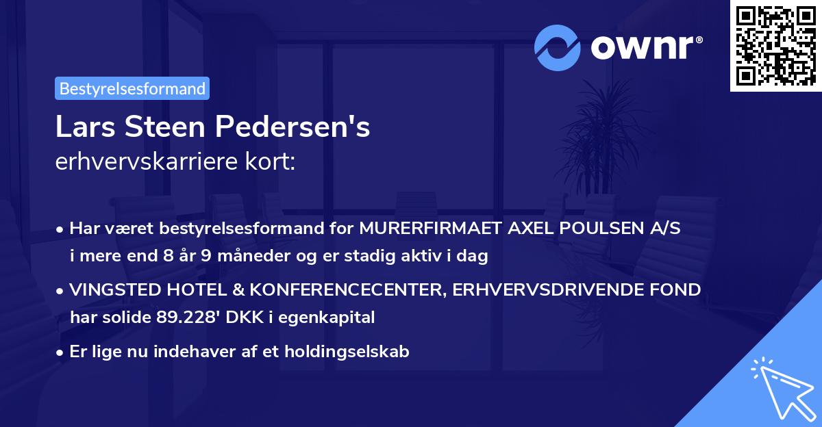 Lars Steen Pedersen's erhvervskarriere kort