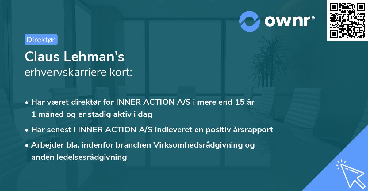 Claus Lehman's erhvervskarriere kort