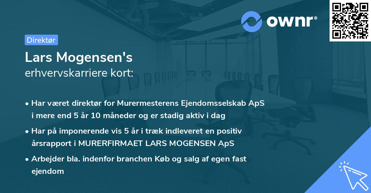 Lars Mogensen's erhvervskarriere kort