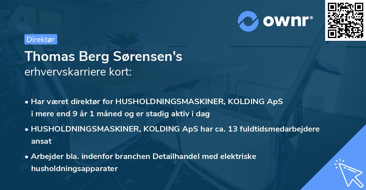Thomas Berg Sørensen's erhvervskarriere kort