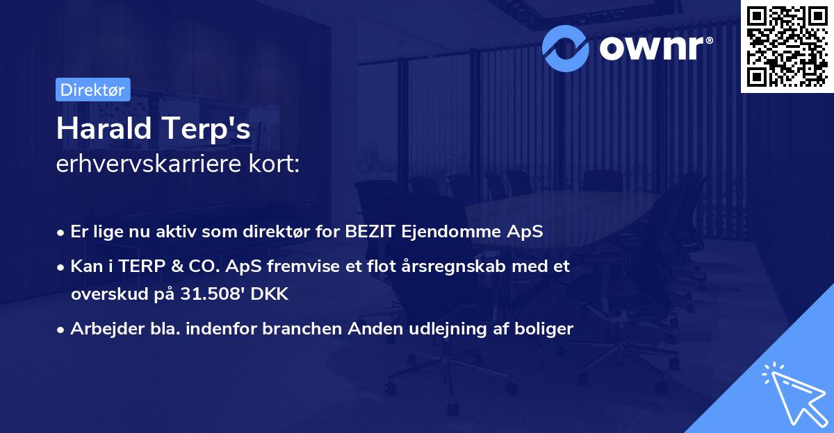 Harald Terp's erhvervskarriere kort