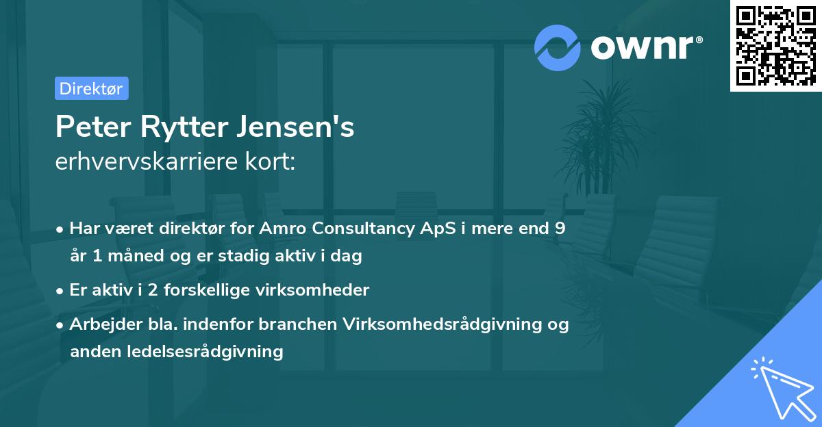 Peter Rytter Jensen's erhvervskarriere kort