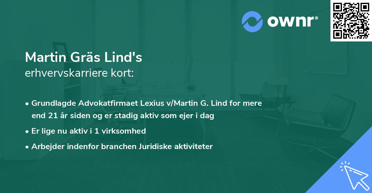 Martin Gräs Lind's erhvervskarriere kort