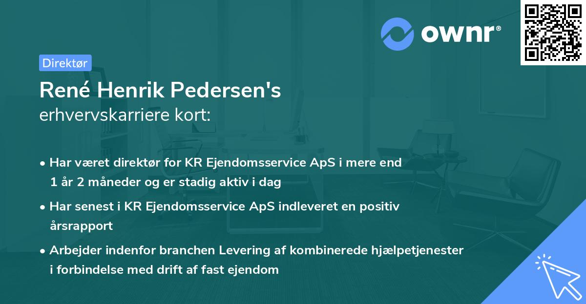 René Henrik Pedersen's erhvervskarriere kort