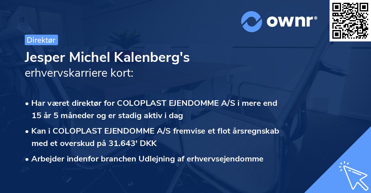 Jesper Michel Kalenberg's erhvervskarriere kort