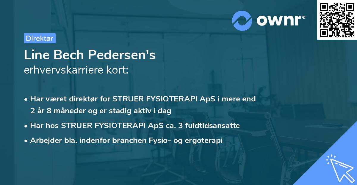 Line Bech Pedersen's erhvervskarriere kort