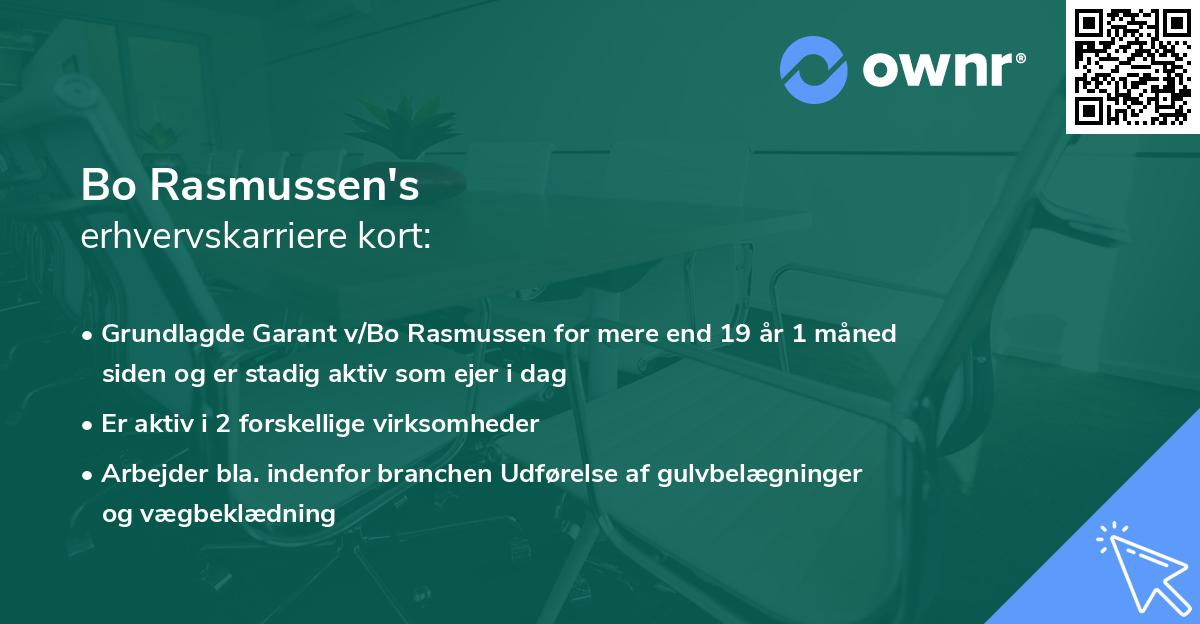 Bo Rasmussen's erhvervskarriere kort