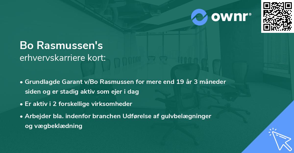 Bo Rasmussen's erhvervskarriere kort