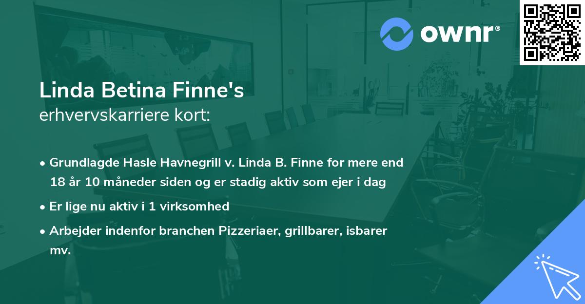 Linda Betina Finne's erhvervskarriere kort