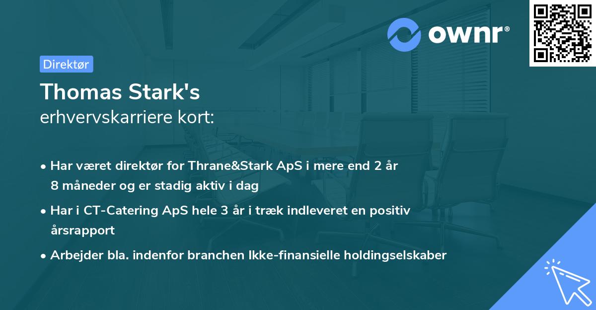 Thomas Stark's erhvervskarriere kort